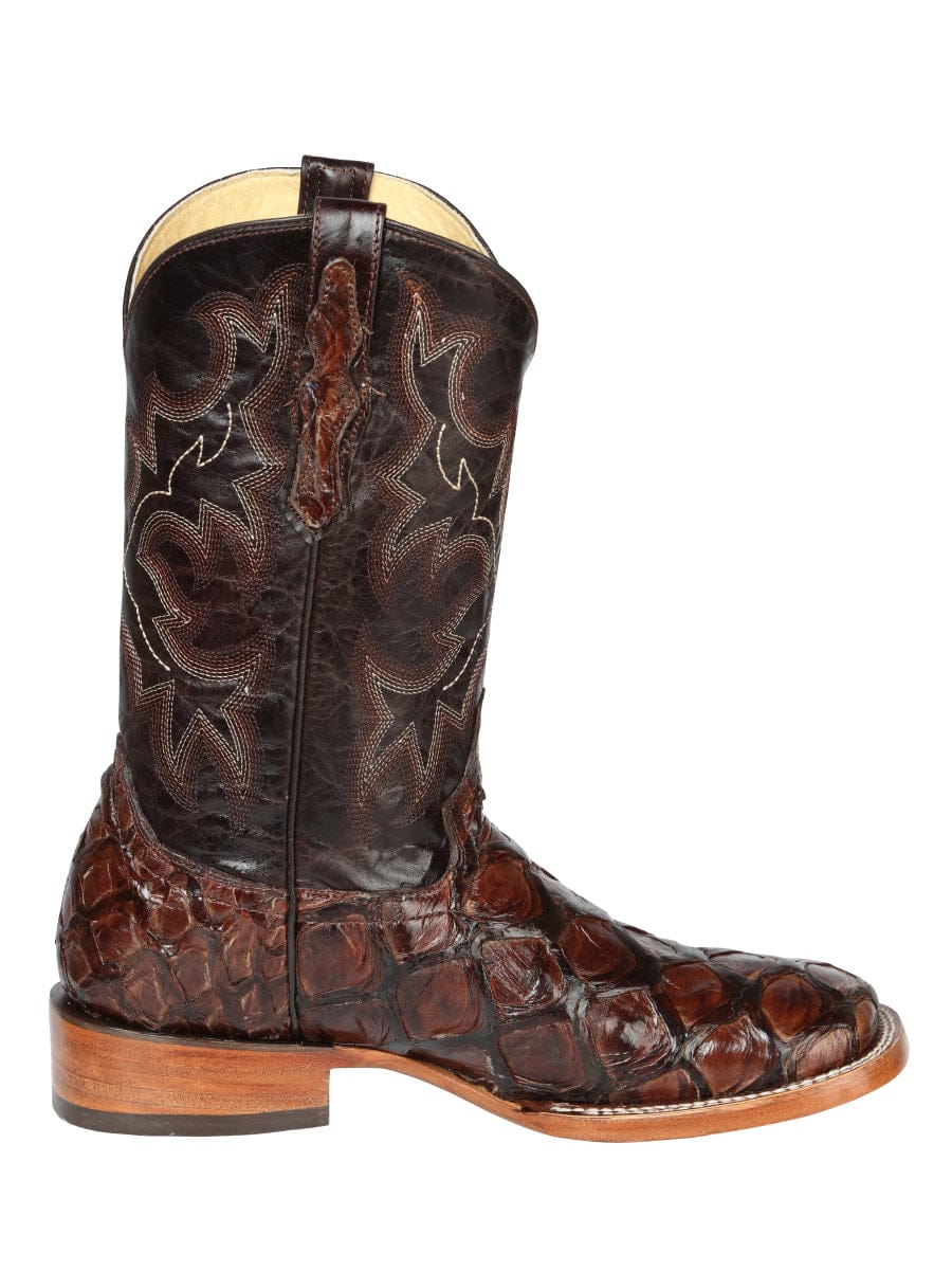El General Western Wear El General Men's Exotic Monster Fish Rodeo Boots - Brown 44116 right side view