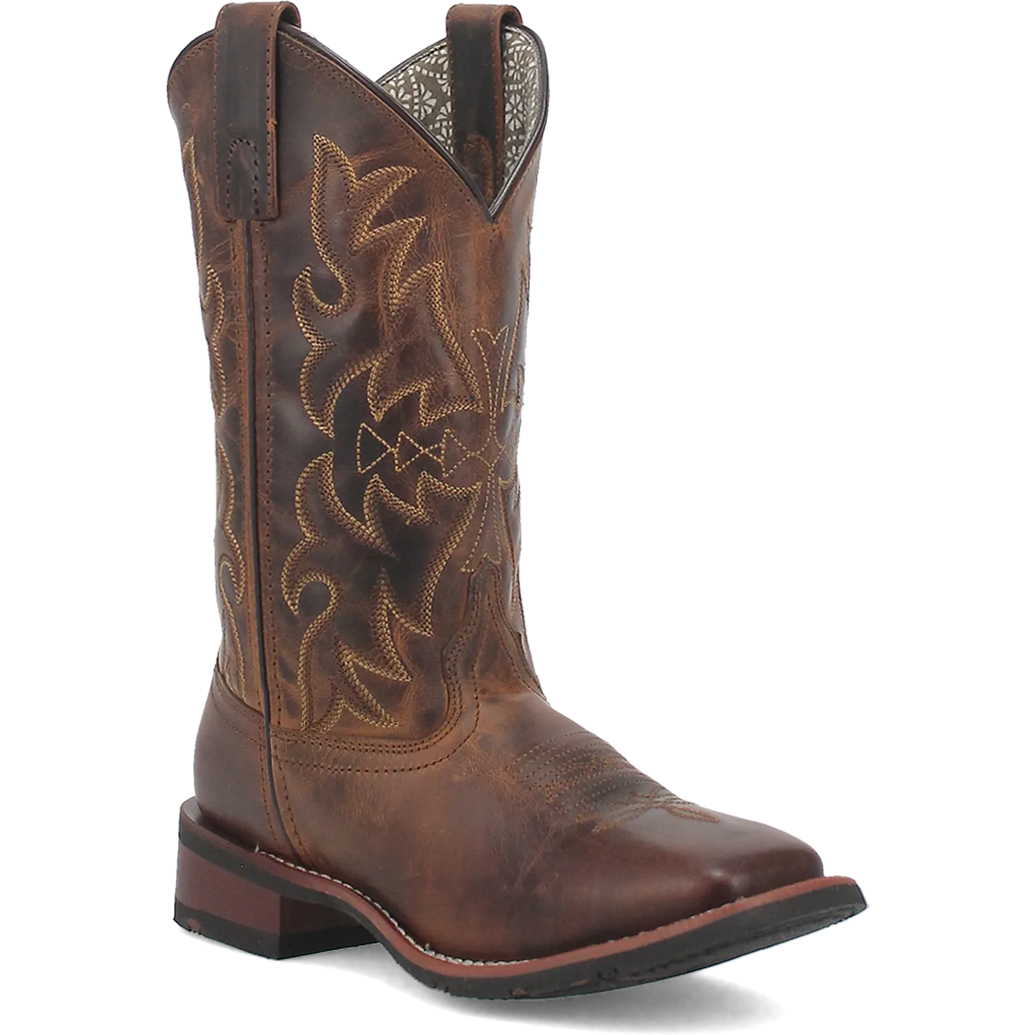 Women's Anita Leather Wide Square Toe Boots Tan Color - Dan Post Boots - Side Right View