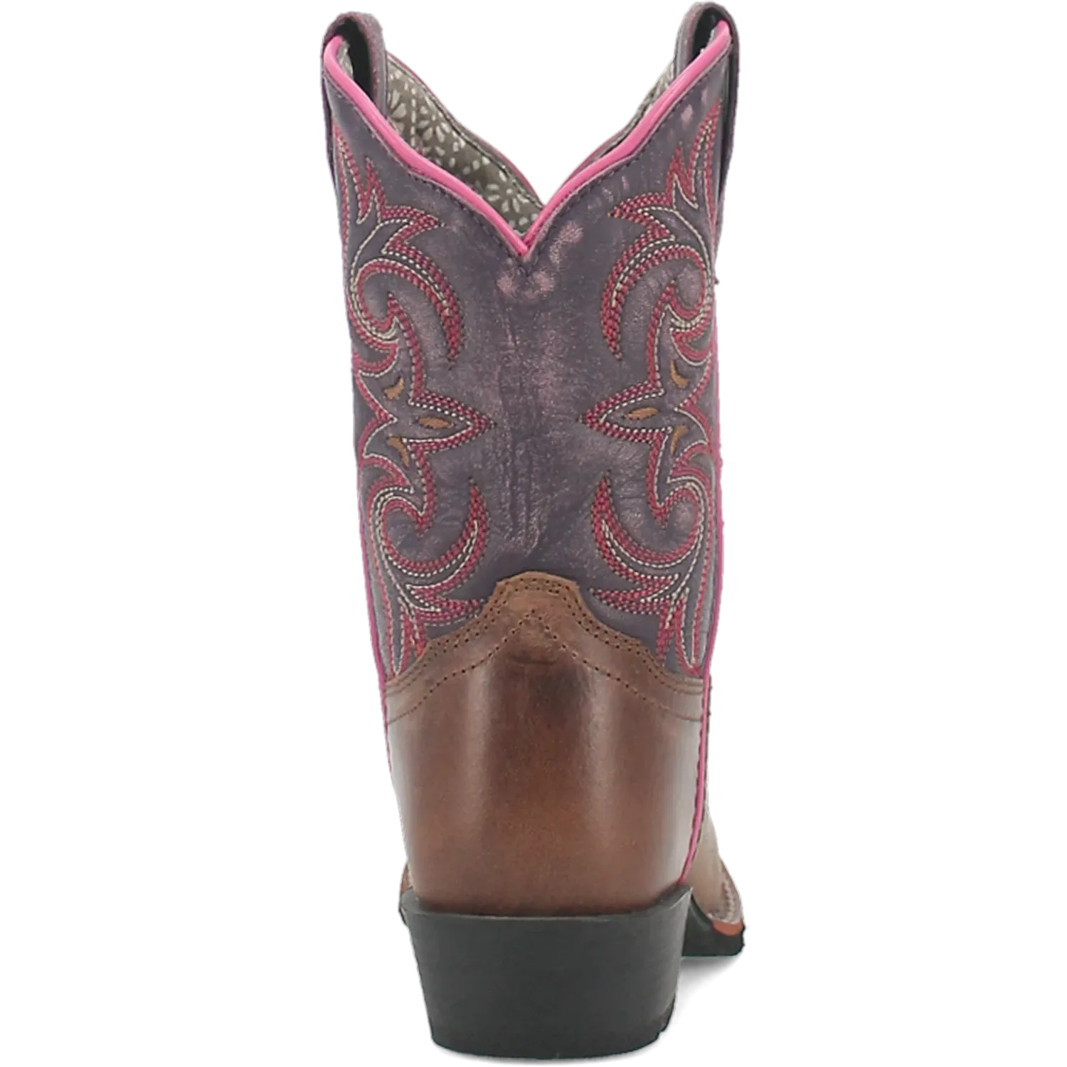 Dan Post Kid´s Majesty Leather Wide Square Toe Boots - Sand/Purple - Back View
