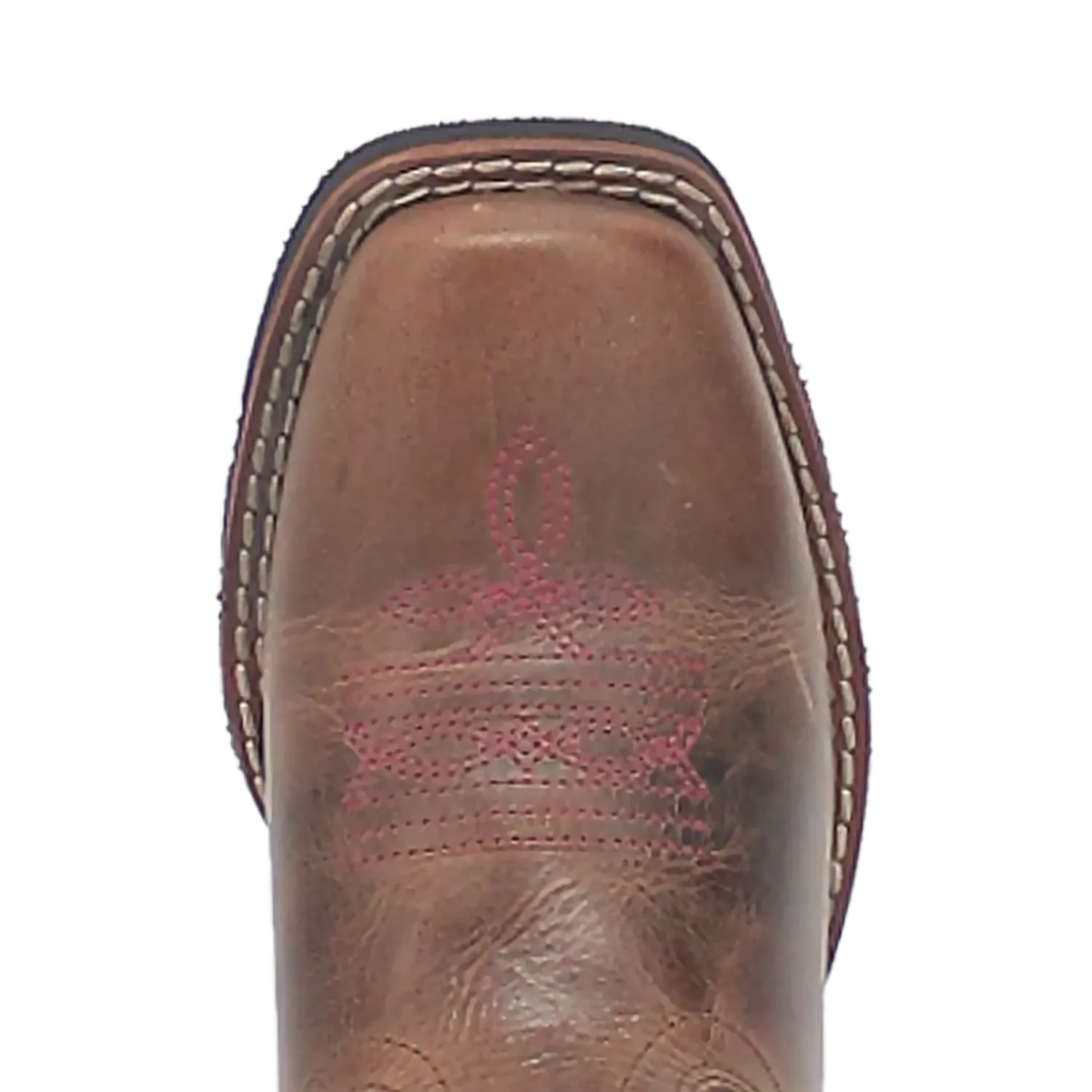 Dan Post Kid´s Majesty Leather Wide Square Toe Boots - Sand/Purple - Toe View