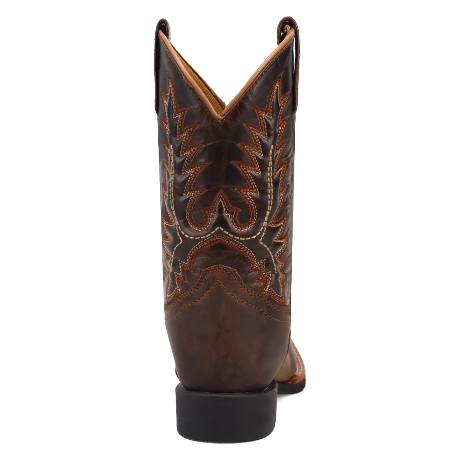 Dan Post Kid´s Dexter Leather Wide Square Toe Boots - Rust - Back View