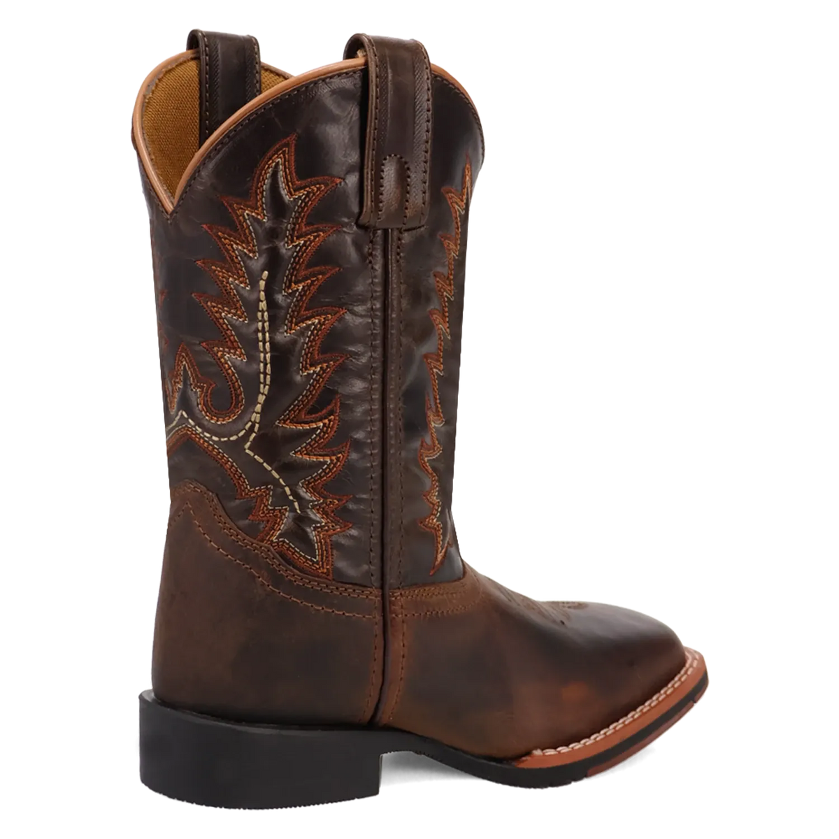 Dan Post Kid´s Dexter Leather Wide Square Toe Boots - Rust - Back Right View