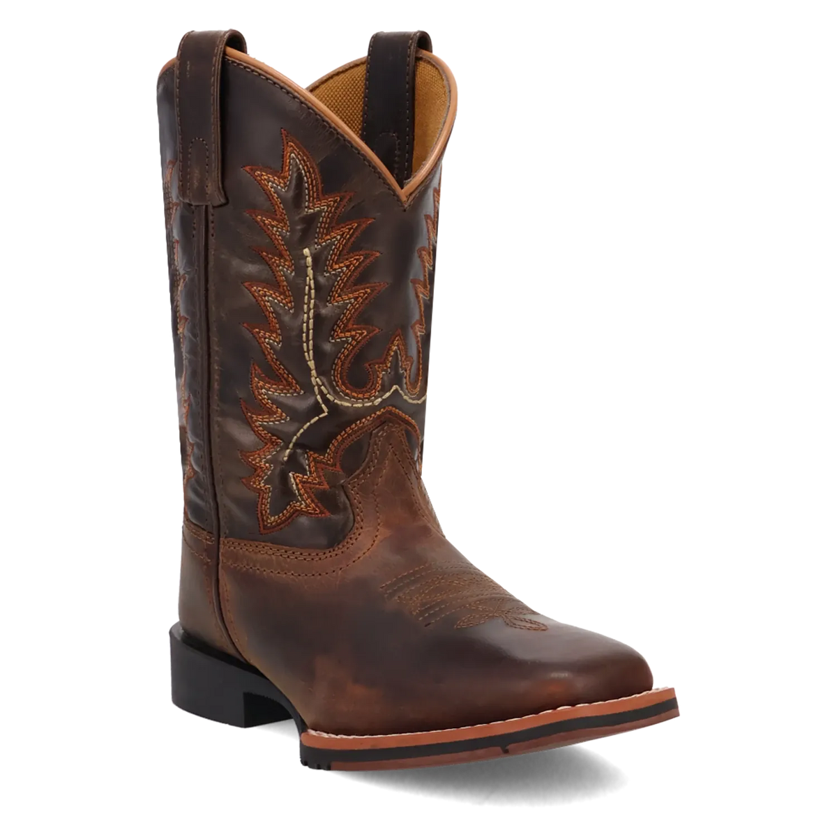 Dan Post Kid´s Dexter Leather Wide Square Toe Boots - Rust - Side Right View