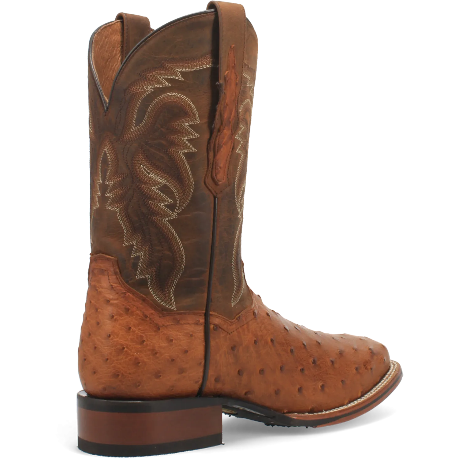 Dan Post Boots Boots Men's Alamosa Full Quill Ostrich Wide Square Toe Boots Bay Apache Color - Dan Post Boots