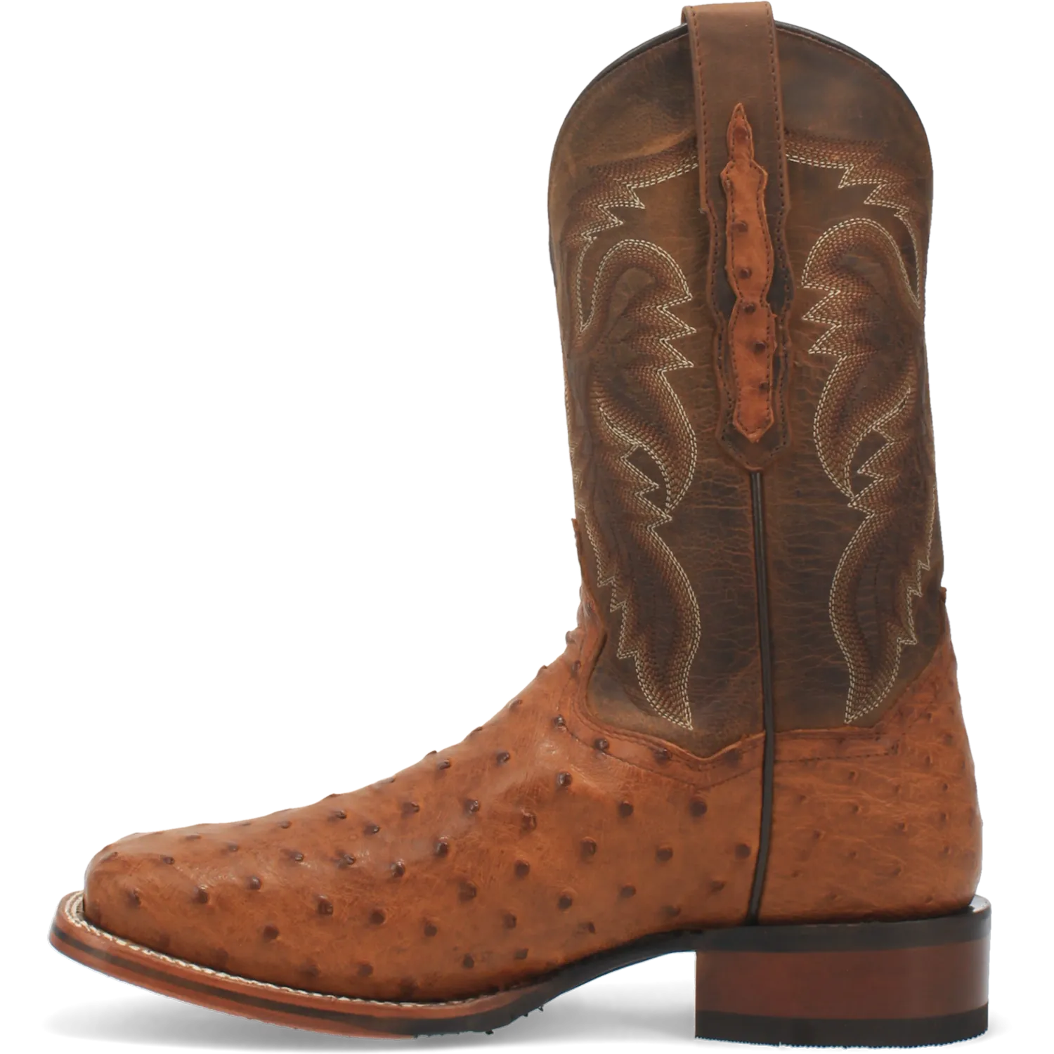 Dan Post Boots Boots Men's Alamosa Full Quill Ostrich Wide Square Toe Boots Bay Apache Color - Dan Post Boots