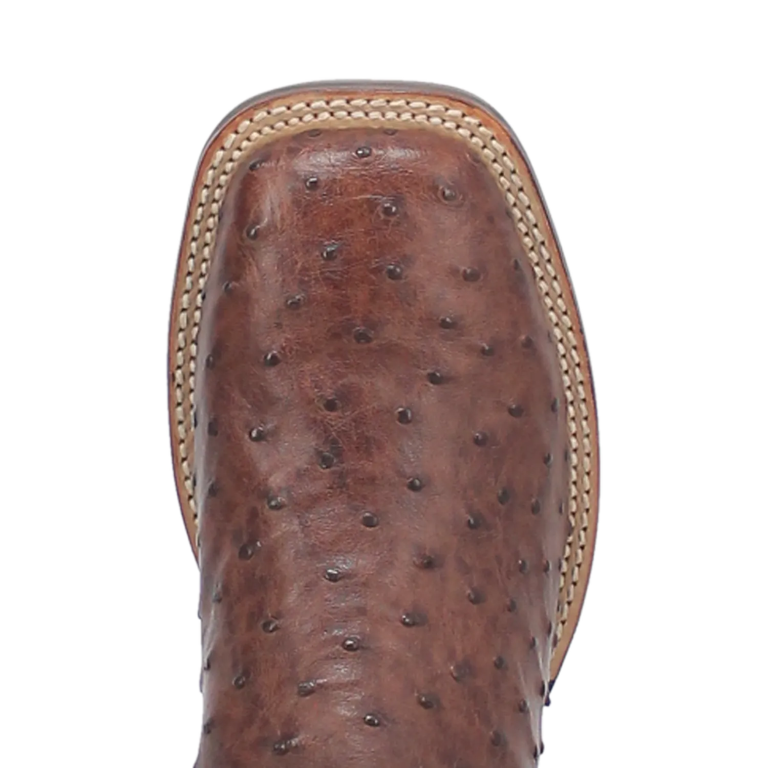 Dan Post Boots Boots Men's Alamosa Full Quill Ostrich Wide Square Toe Boots Chocolate Color - Dan Post Boots