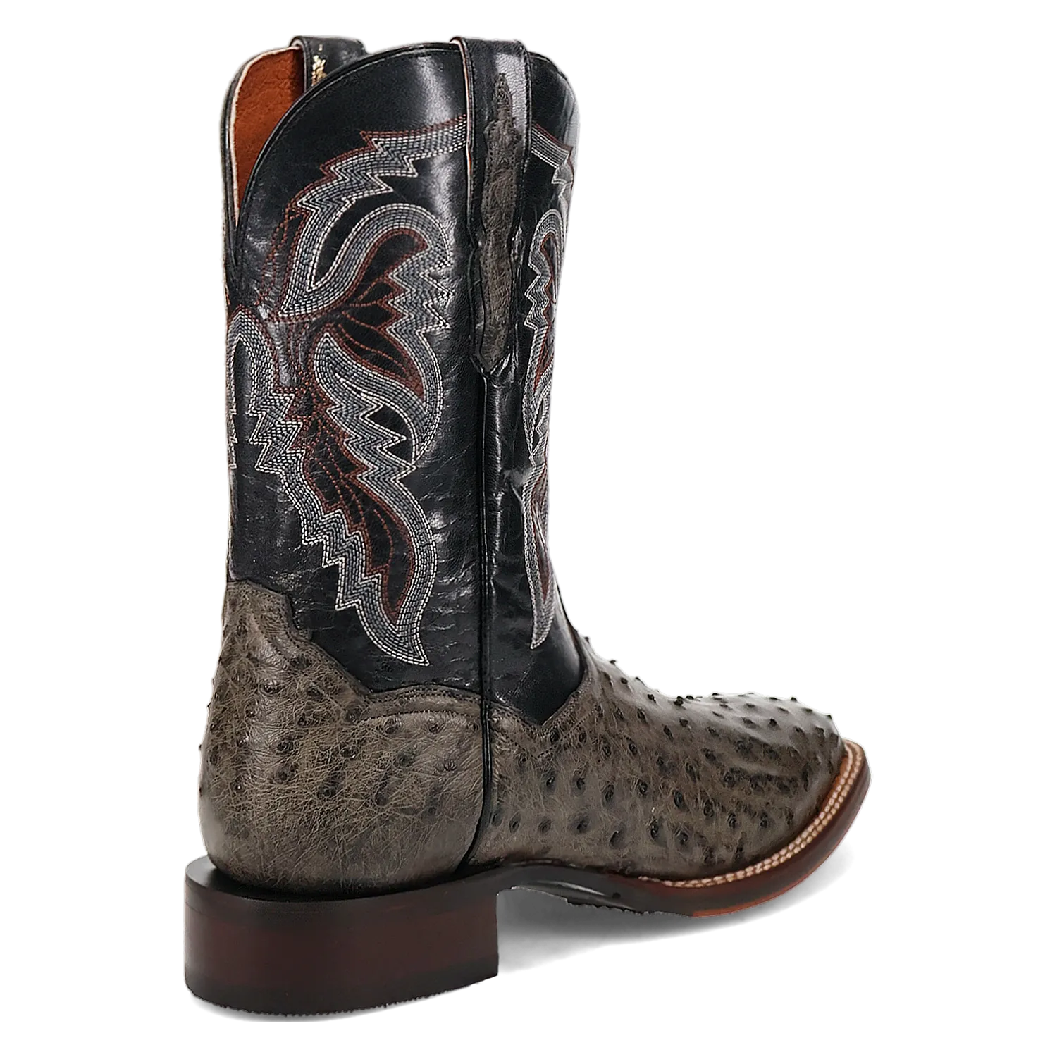 Dan Post Boots Boots Men's Alamosa Full Quill Ostrich Wide Square Toe Boots Grey Color - Dan Post Boots