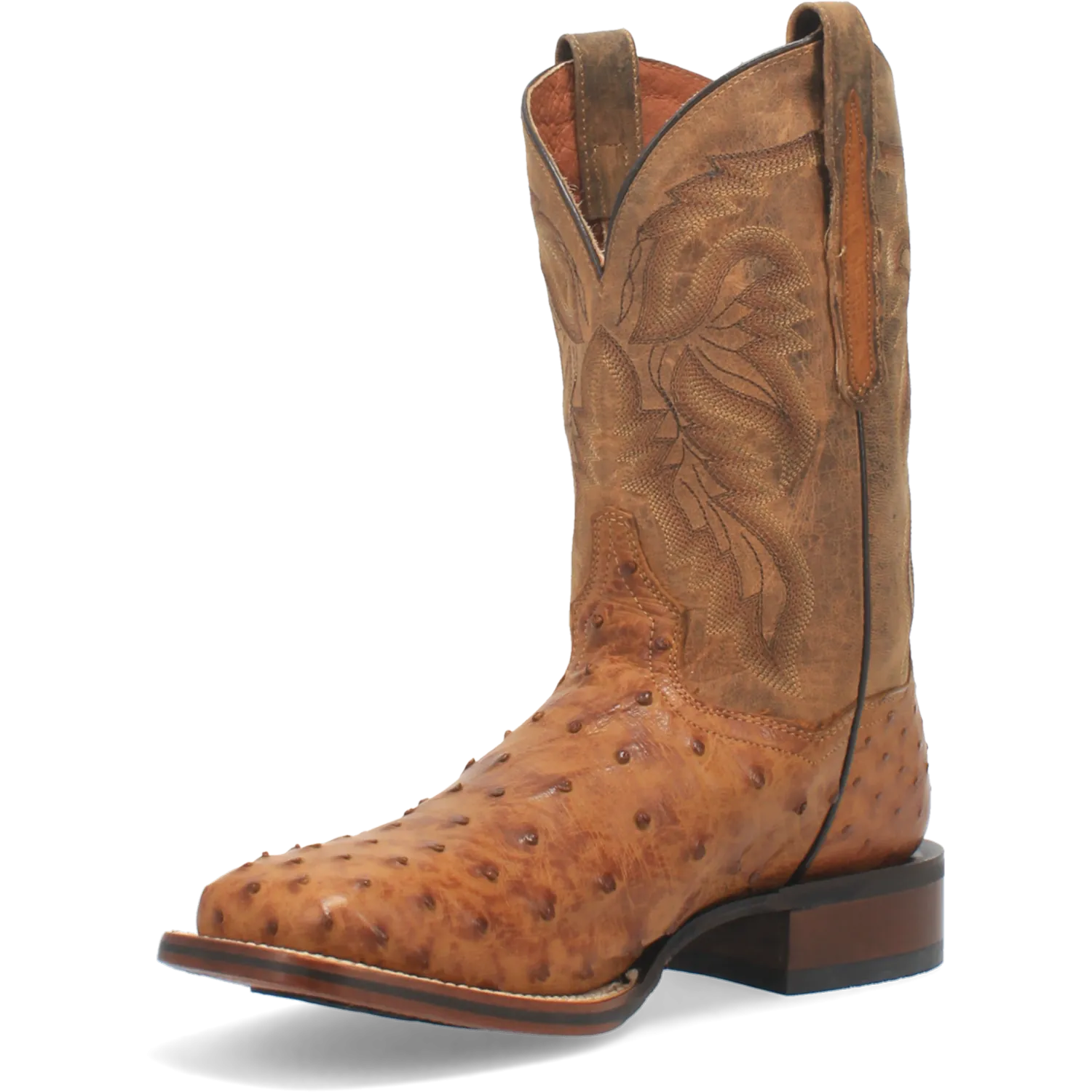 Dan Post Boots Boots Men's Alamosa Full Quill Ostrich Wide Square Toe Boots Saddle Tan Color - Dan Post Boots