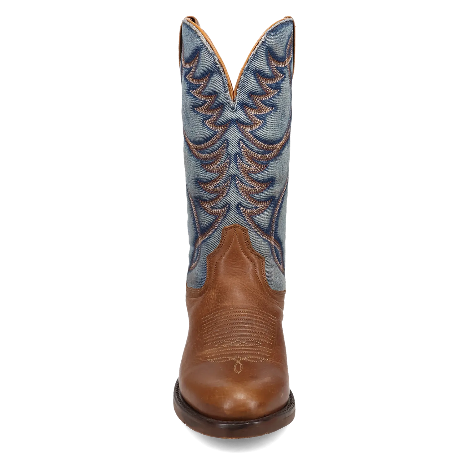 Dan Post Boots Boots Men's Bullock Leather Medium Round Toe Boots Tan/Denim Color - Dan Post Boots
