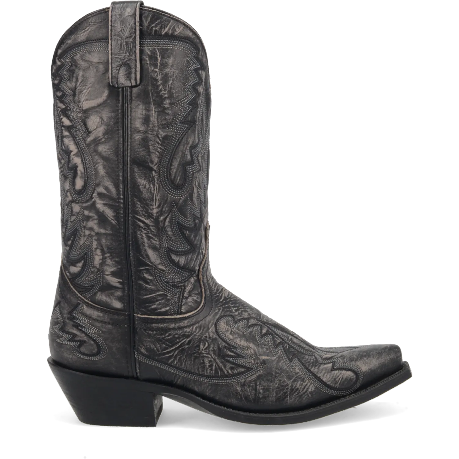Dan Post Boots Boots Men's Garret Leather Snip Toe Boots Black Distress Color - Laredo Boots