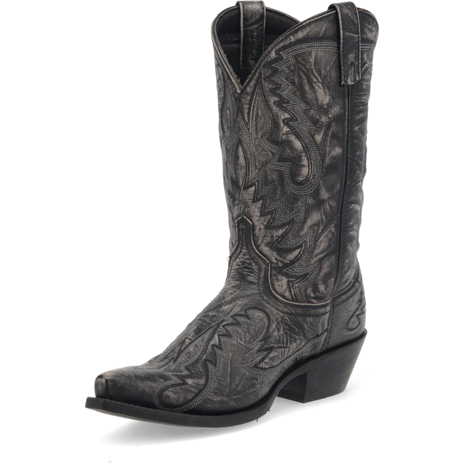 Dan Post Boots Boots Men's Garret Leather Snip Toe Boots Black Distress Color - Laredo Boots