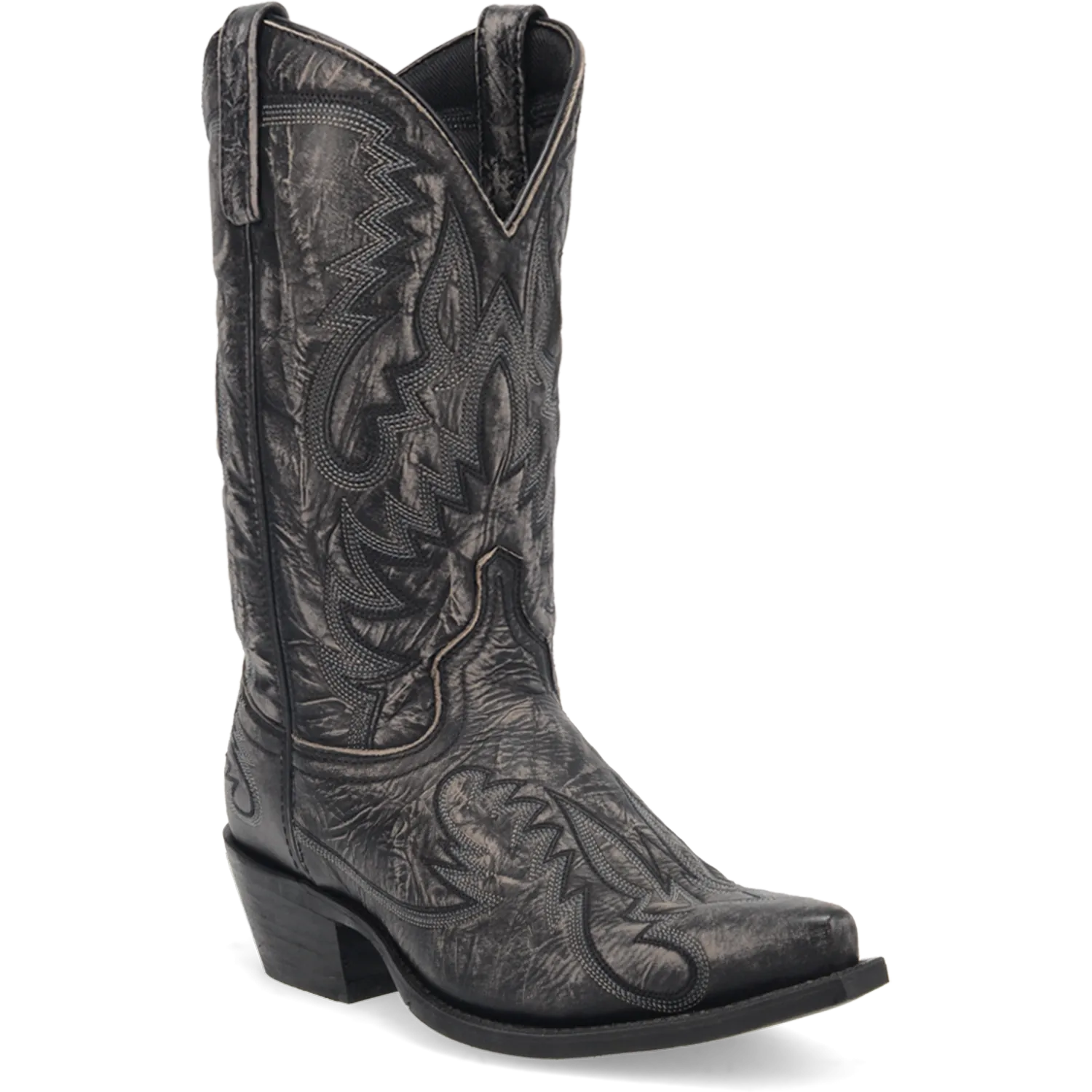Dan Post Boots Boots Men's Garret Leather Snip Toe Boots Black Distress Color - Laredo Boots