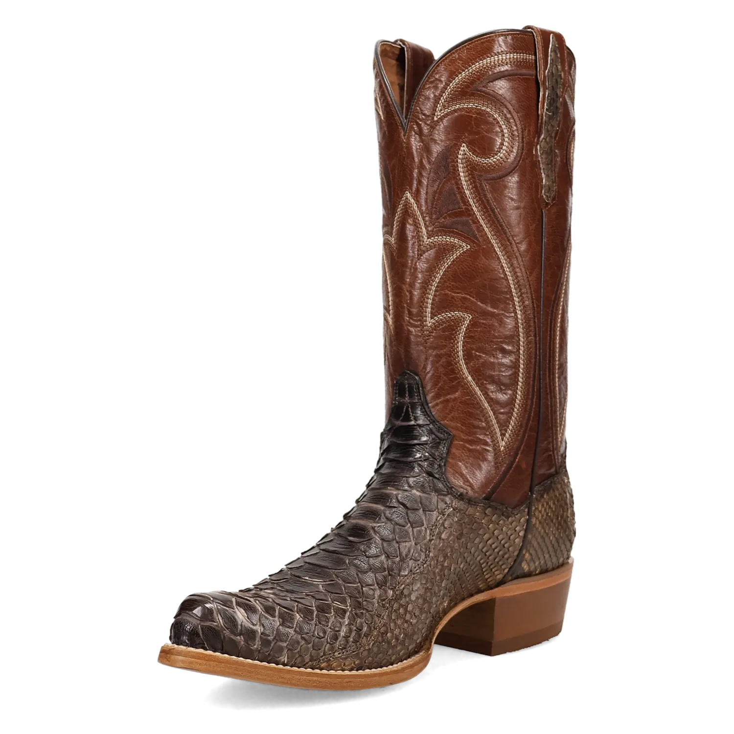 Dan Post Boots Boots Men's Stryke Back Cut Genuine Python J Toe Boots Bay Apache Color - Dan Post Boots