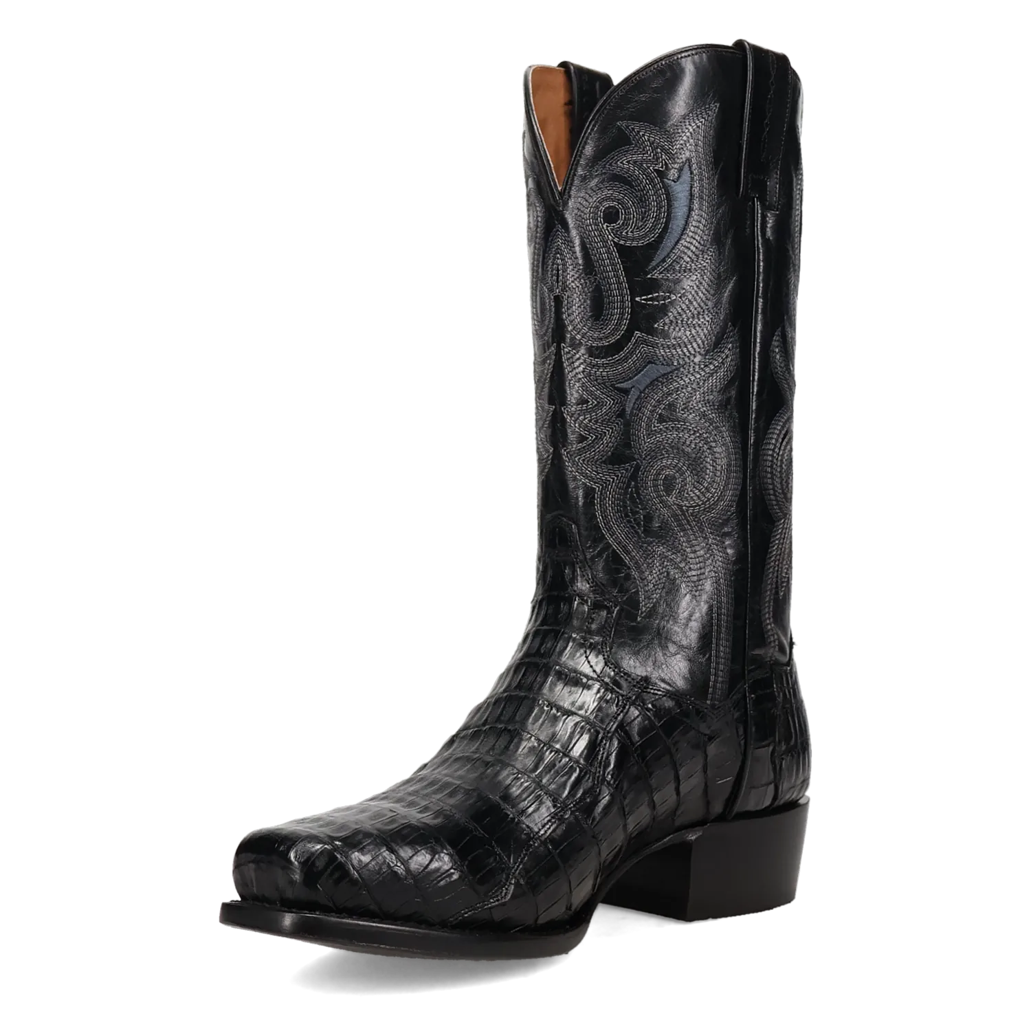 Dan Post Boots Boots Men's Zandor Caiman Belly Snip Toe Boots Black Color - Dan Post Boots