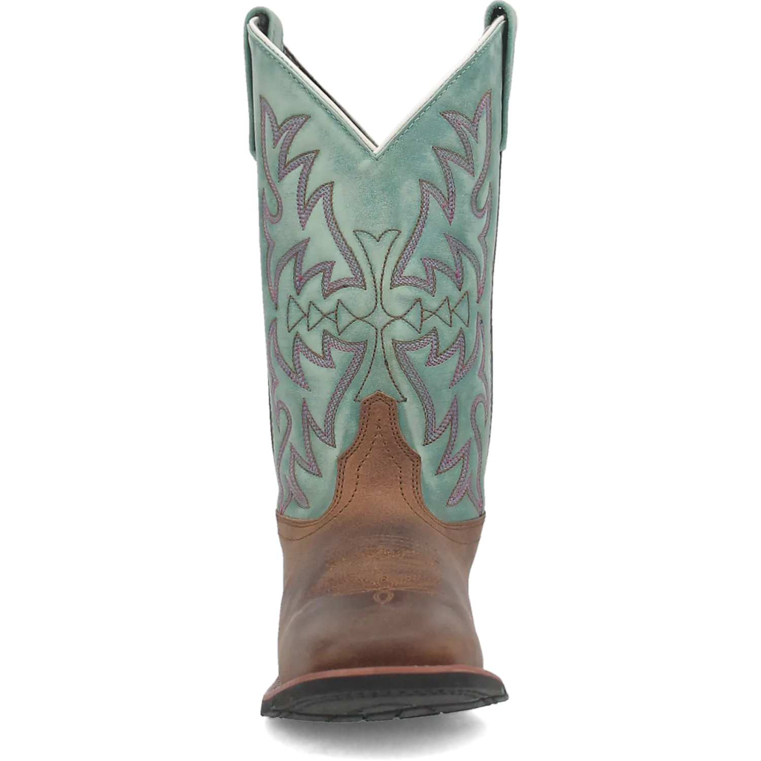 Dan Post Boots Boots Women's Anita Leather Wide Square Toe Boots Brown/Teal Color - Laredo Boots