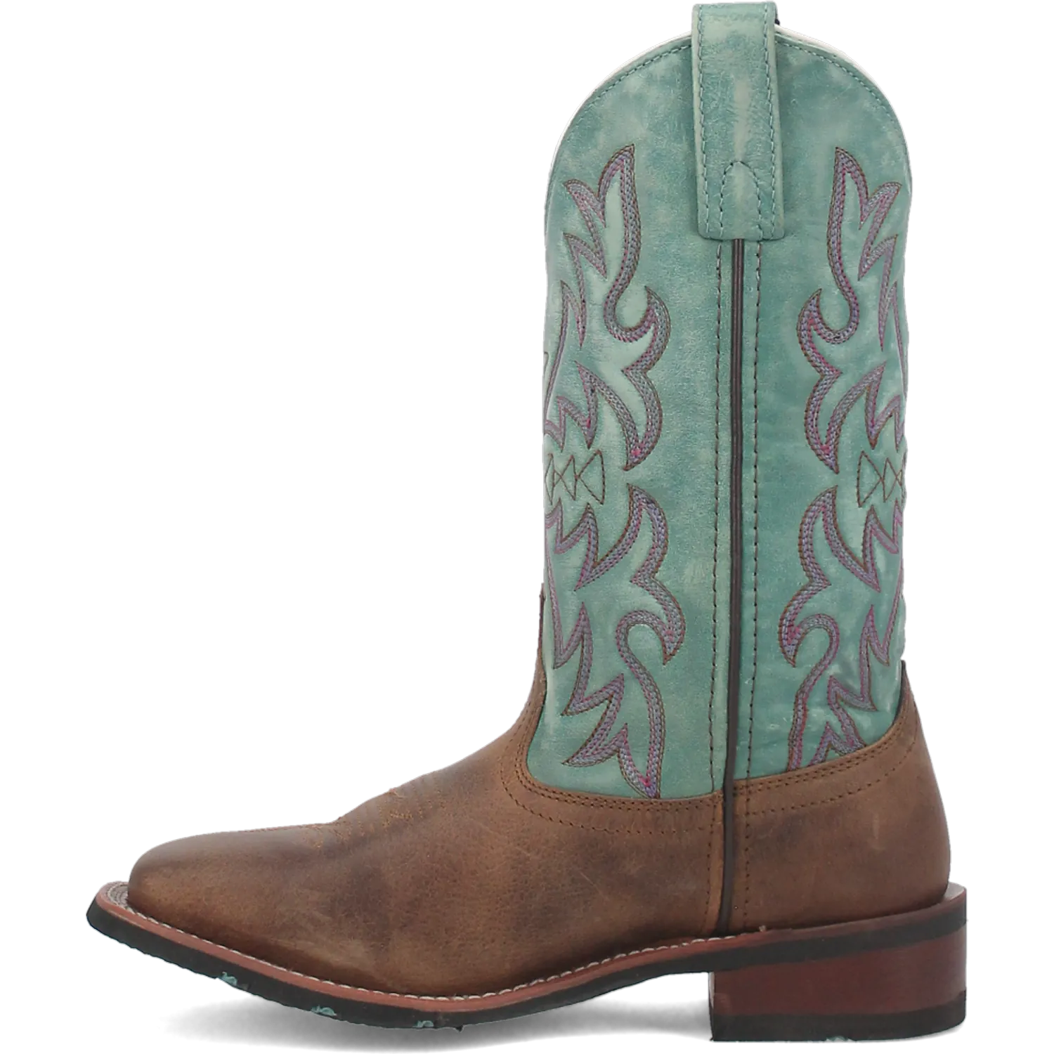 Dan Post Boots Boots Women's Anita Leather Wide Square Toe Boots Brown/Teal Color - Laredo Boots
