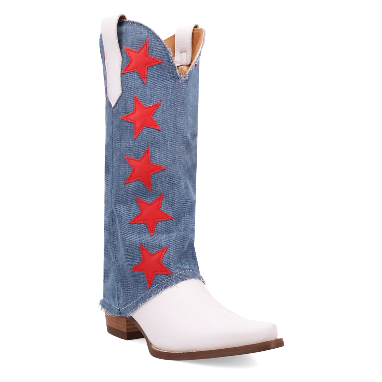 Dan Post Boots Boots Women's Glory Days Leather Snip Toe Boots White/Denim Color - Dingo