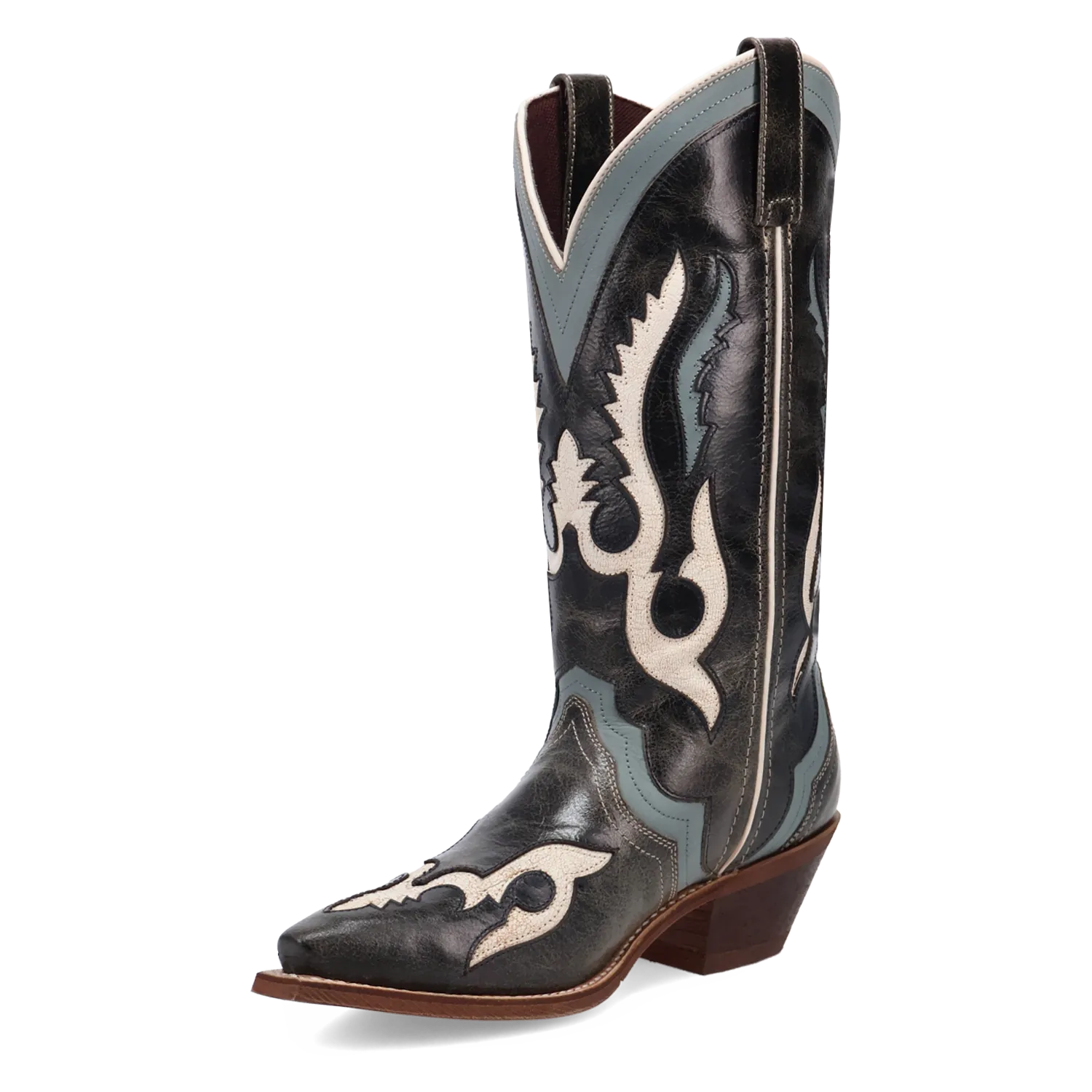 Dan Post Boots Boots Women's Honky-Tonk Halo Leather Snip Toe Boots Navy Color - Laredo Boots