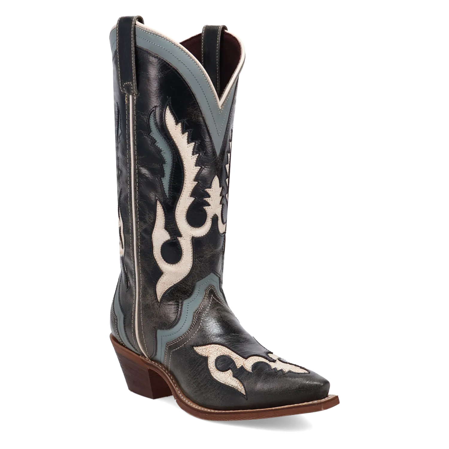 Dan Post Boots Boots Women's Honky-Tonk Halo Leather Snip Toe Boots Navy Color - Laredo Boots
