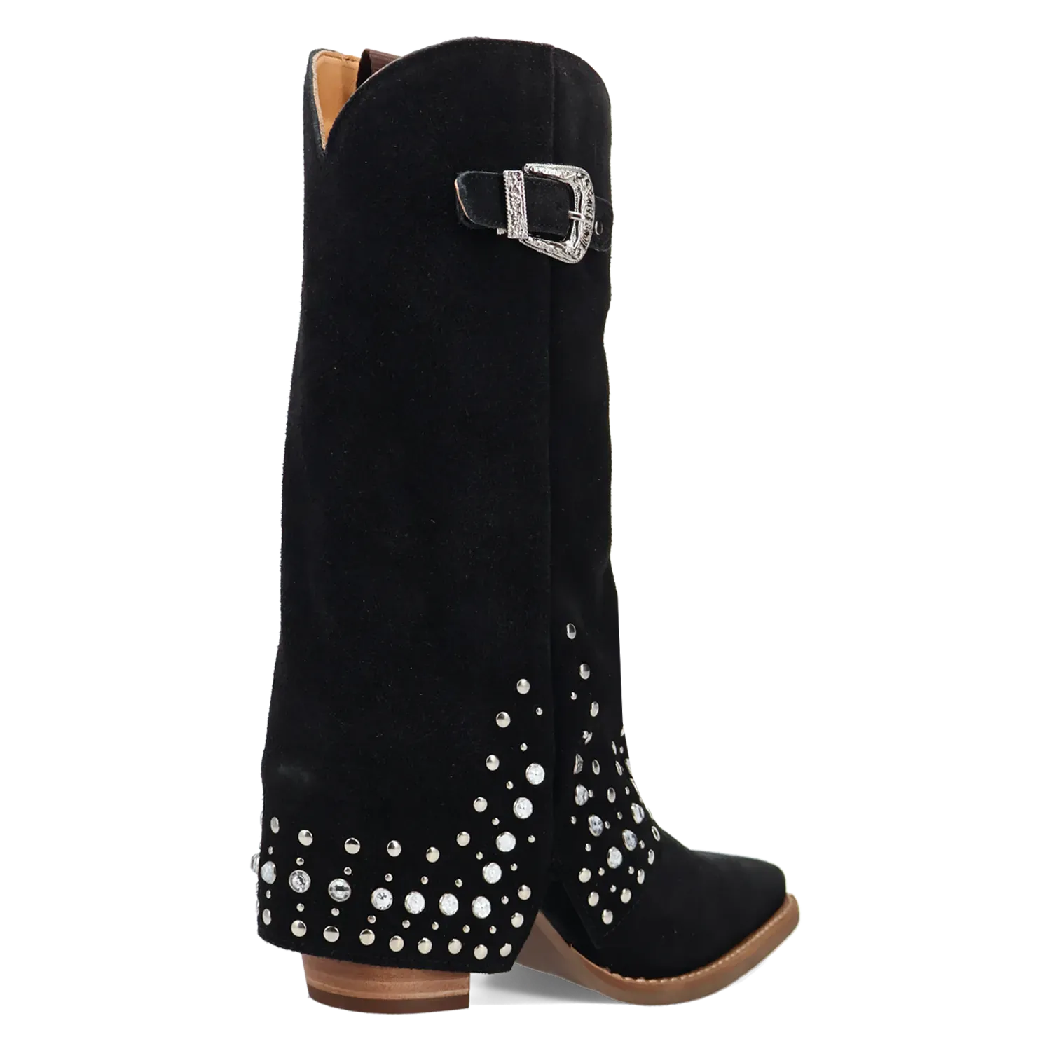 Dan Post Boots Boots Women's Howdy Honey Suede Leather Snip Toe Boots Black Color - Dingo