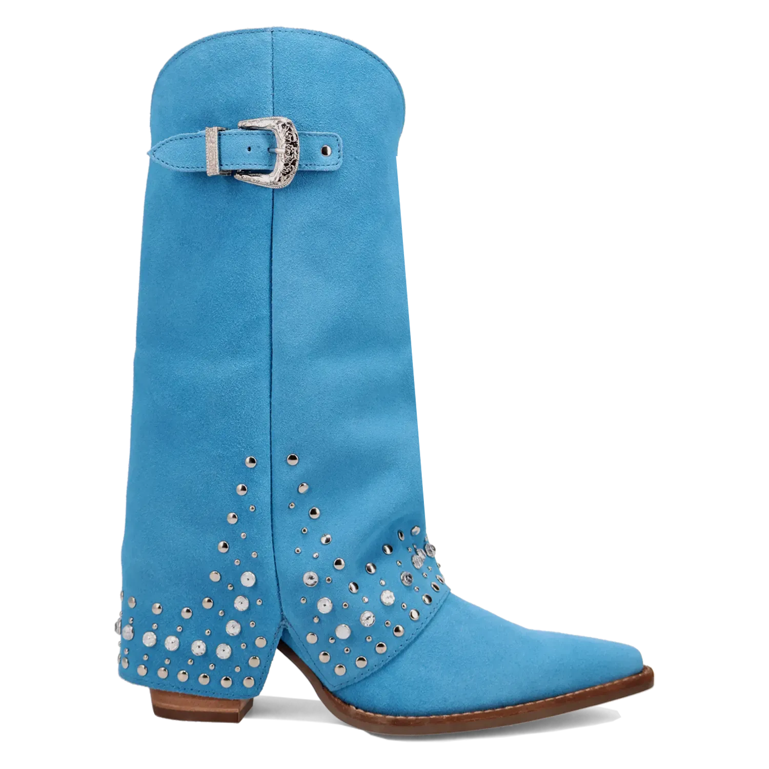 Dan Post Boots Boots Women's Howdy Honey Suede Leather Snip Toe Boots Blue Color - Dingo