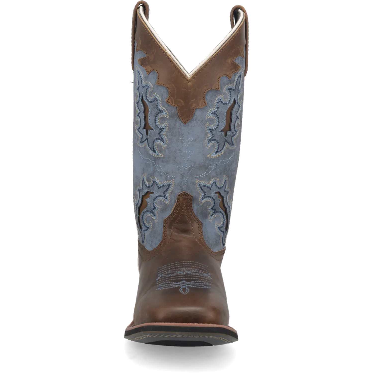 Dan Post Boots Boots Women's Isla Leather Wide Square Toe Boots Tan/Blue Denim Color - Laredo Boots