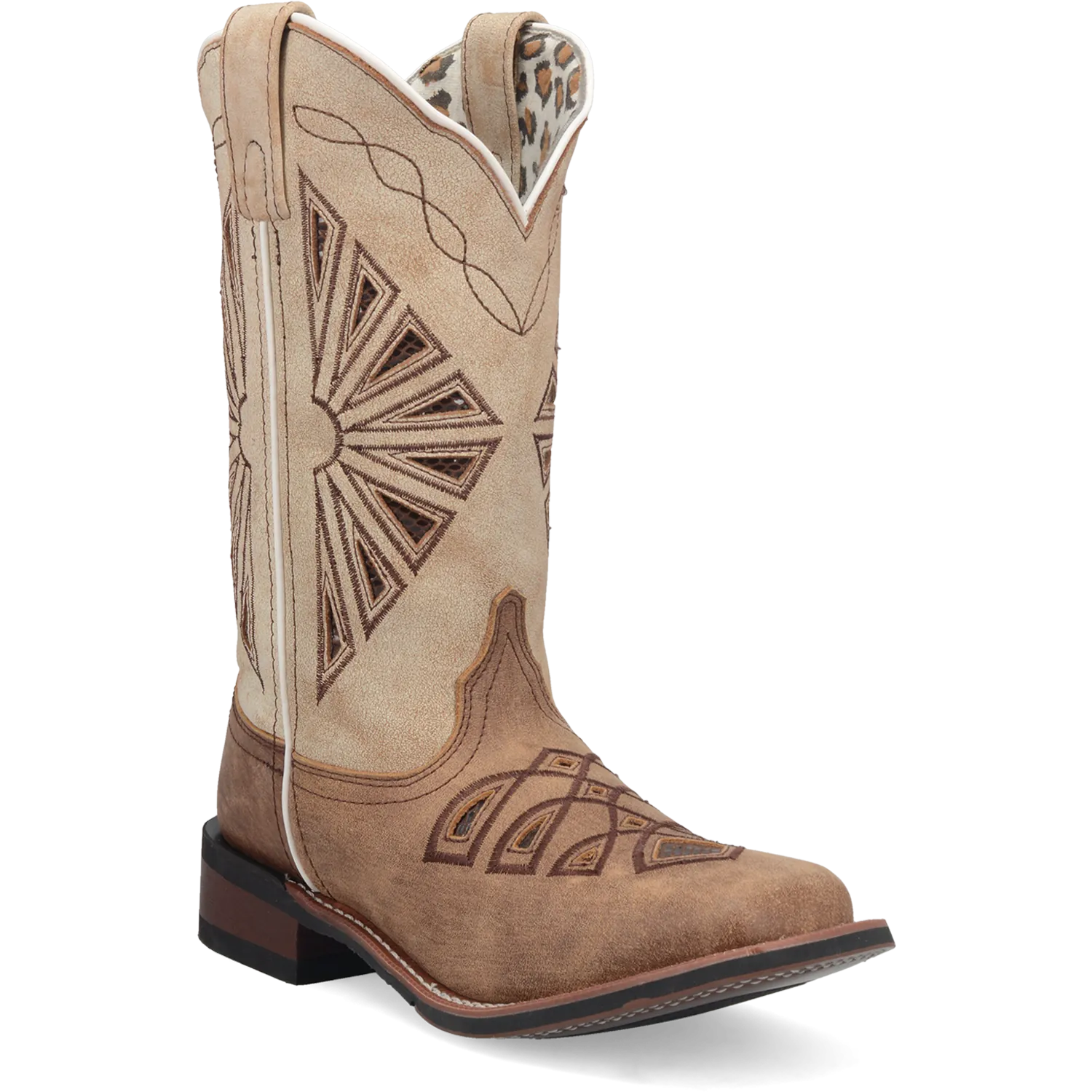 Dan Post Boots Boots Women's Kite Days Leather Wide Square Toe Boots Brown/Bone Color - Laredo Boots