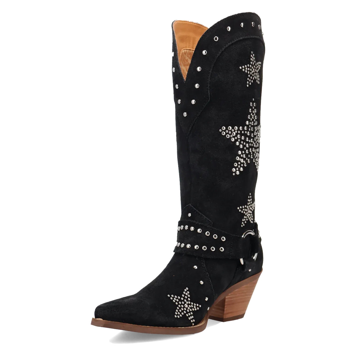 Dan Post Boots Boots Women's Lucky Stars Suede Leather Boot Black Color - Dingo