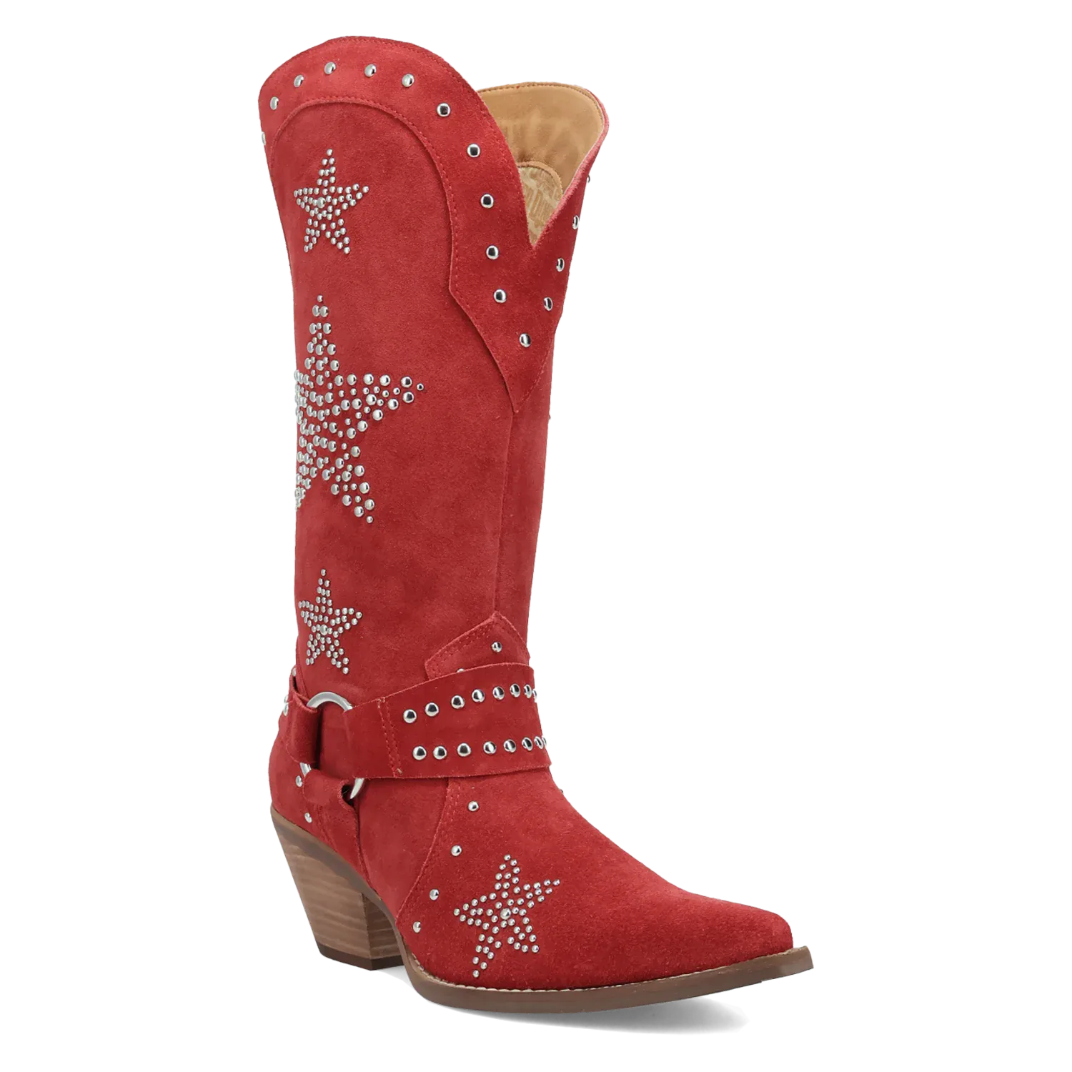 Dan Post Boots Boots Women's Lucky Stars Suede Leather Boot Red Color - Dingo