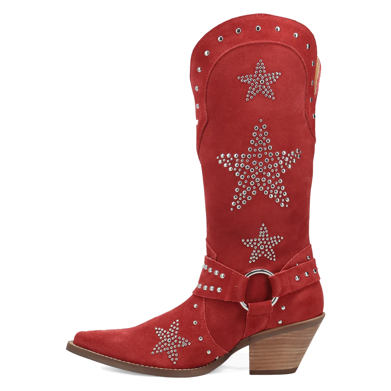 Dan Post Boots Boots Women's Lucky Stars Suede Leather Boot Red Color - Dingo