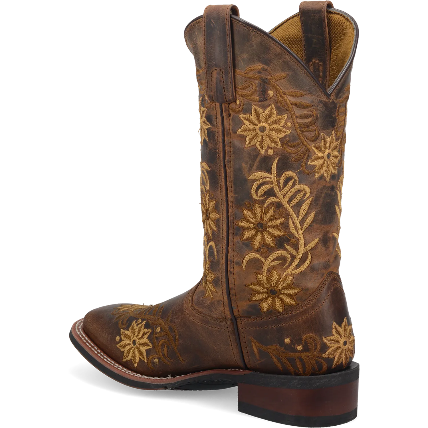 Dan Post Boots Boots Women's Secret Garden Leather Wide Square Toe Boots Brown Color - Laredo Boots