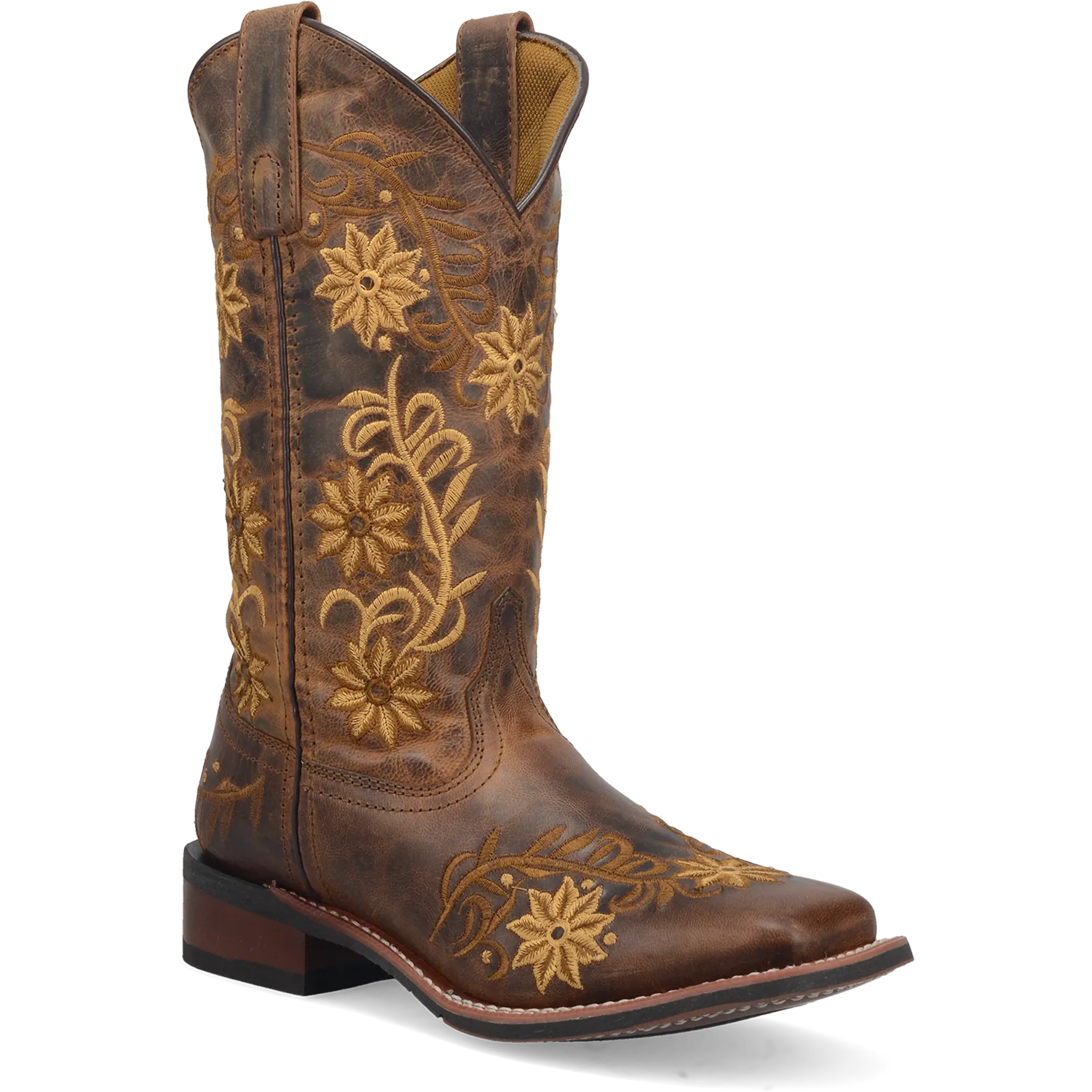 Dan Post Boots Boots Women's Secret Garden Leather Wide Square Toe Boots Brown Color - Laredo Boots