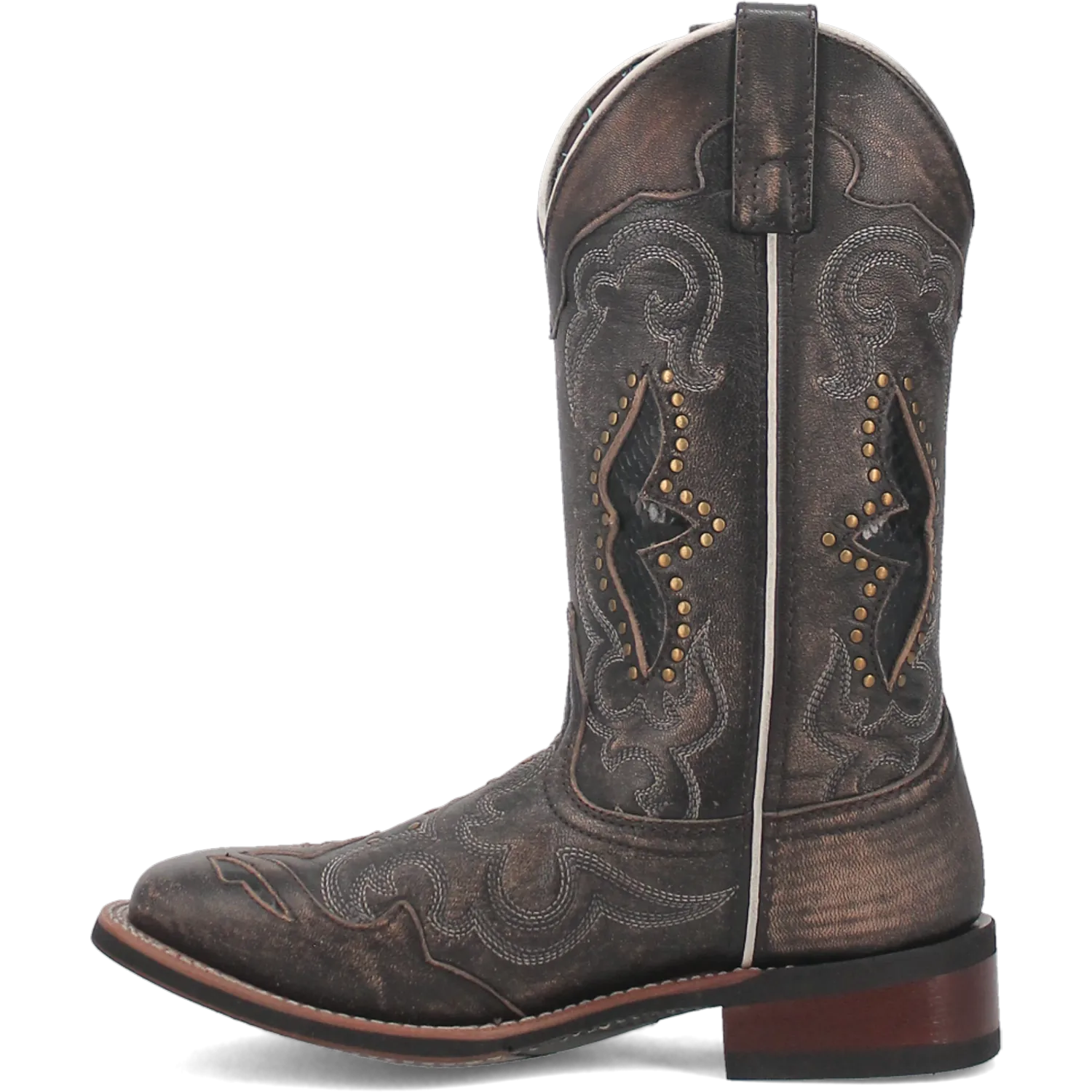 Dan Post Boots Boots Women's Spellbound Leather Wide Square Toe Boots Black Tan Color - Dan Post Boots