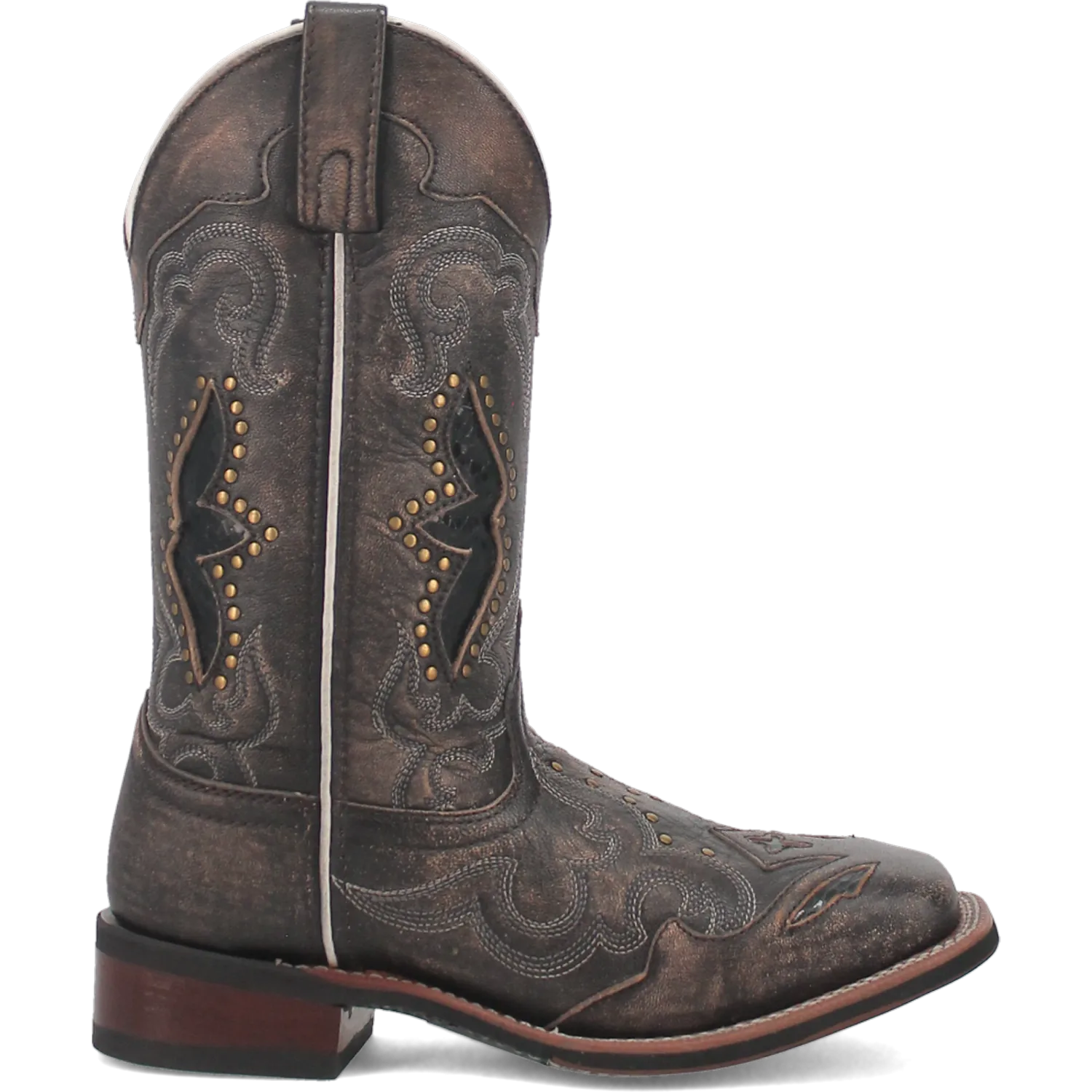 Dan Post Boots Boots Women's Spellbound Leather Wide Square Toe Boots Black Tan Color - Dan Post Boots