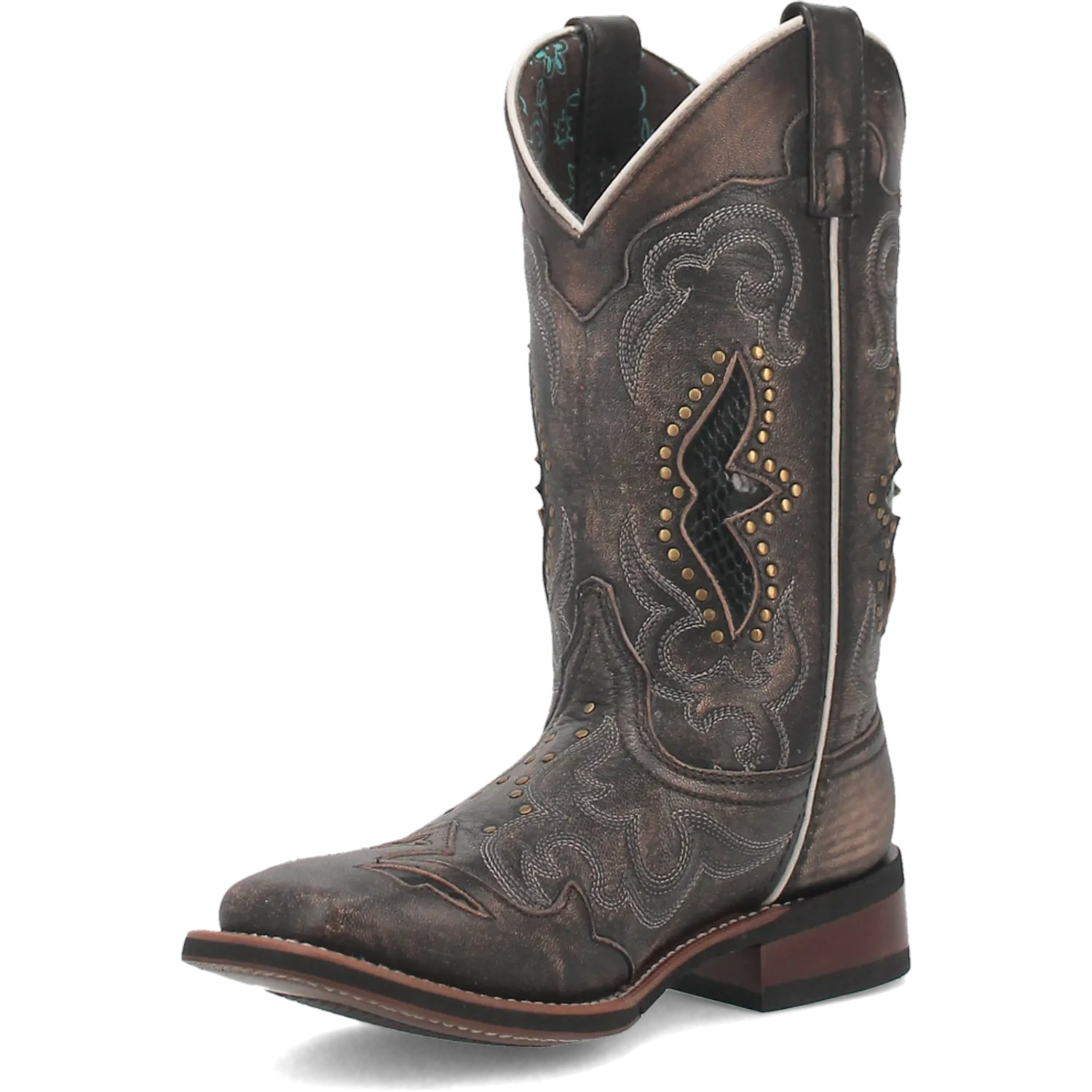 Dan Post Boots Boots Women's Spellbound Leather Wide Square Toe Boots Black Tan Color - Dan Post Boots