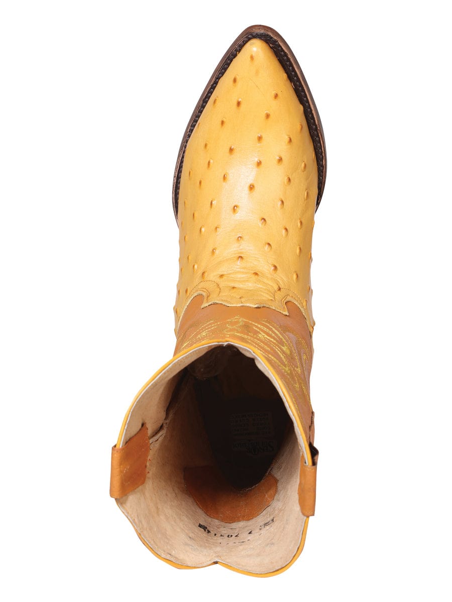 El General Western Wear Boots El Señor de los Cielos Cowboy Boot – Ostrich Print Butter Leather – Style 40837