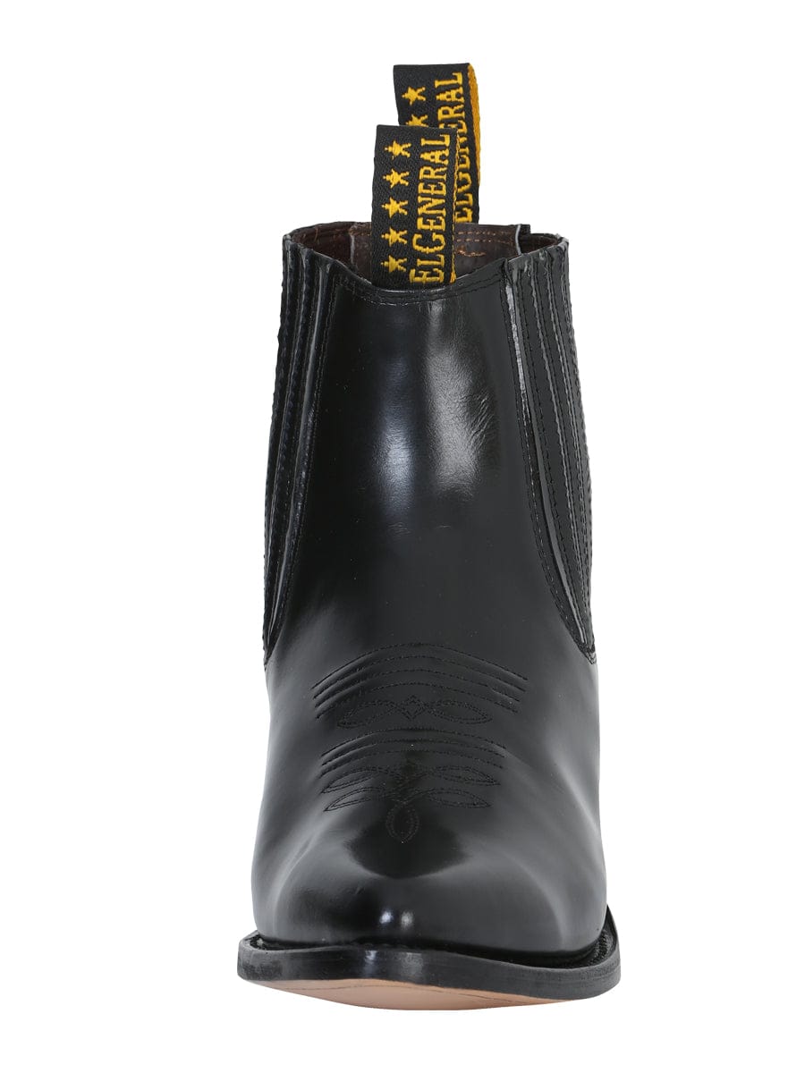 El General Western Wear CABALLERO Ankle Cowboy Boot by El General - Black Chameleon 181 front view