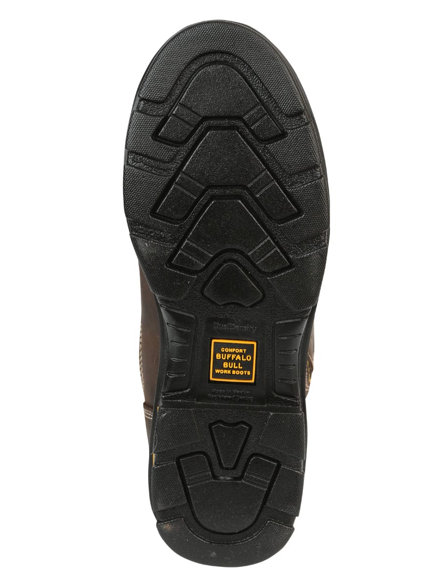 El General Western Wear CABALLERO Buffalo & Bull Men’s Work Boots - Brown 123034 sole view