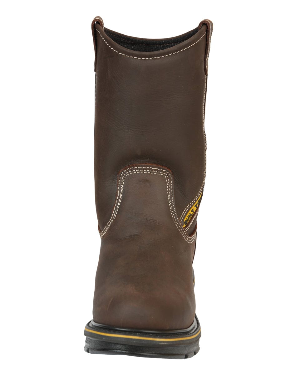 El General Western Wear CABALLERO Buffalo & Bull Men’s Work Boots - Brown 123034 front view