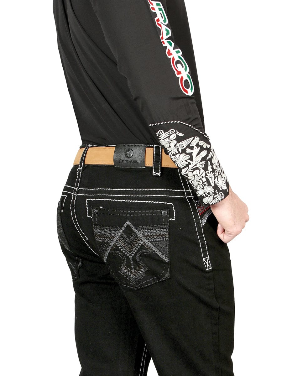 El General Western Wear CABALLERO Centenario Bootcut Denim Jeans - Black 44964
