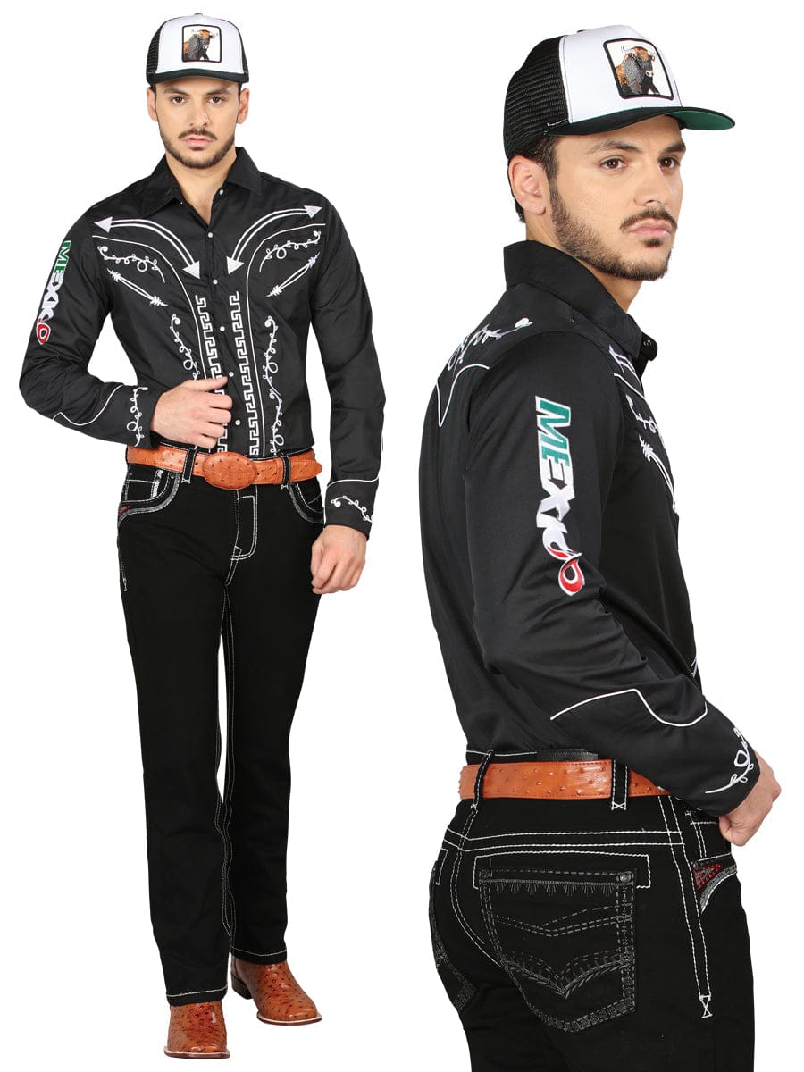 El General Western Wear CABALLERO Centenario Bootcut Denim Jeans - Black 44966