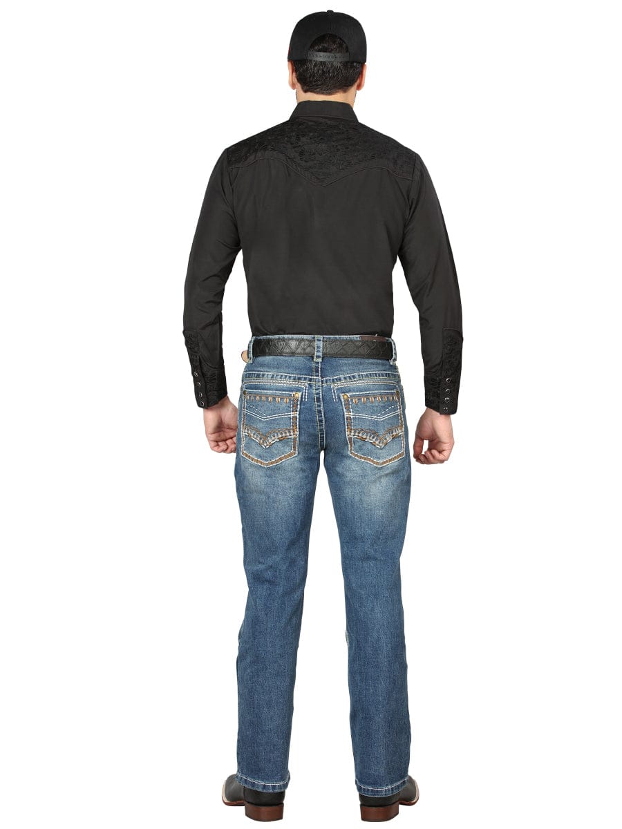 El General Western Wear CABALLERO Centenario Bootcut Denim Jeans - Dark Blue 44967