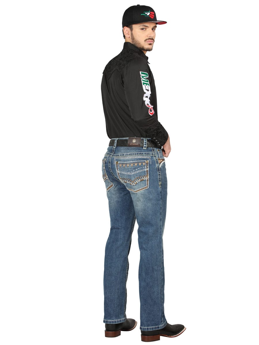 El General Western Wear CABALLERO Centenario Bootcut Denim Jeans - Dark Blue 44967