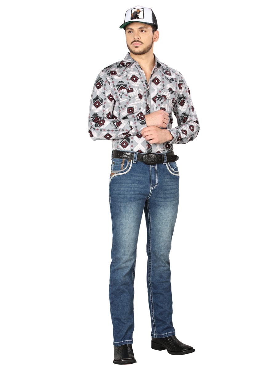 El General Western Wear CABALLERO Centenario Bootcut Denim Jeans - Dark Blue 44974
