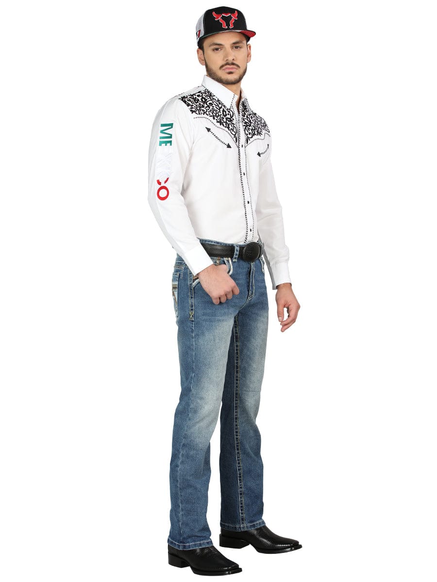 El General Western Wear CABALLERO Centenario Bootcut Denim Jeans - Medium Blue 44965