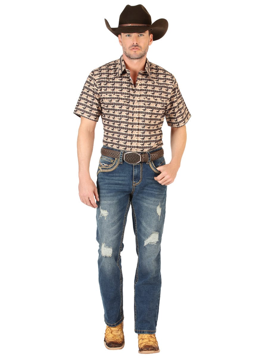 El General Western Wear CABALLERO Centenario Men’s Bootcut Jeans - Dark Blue 45534