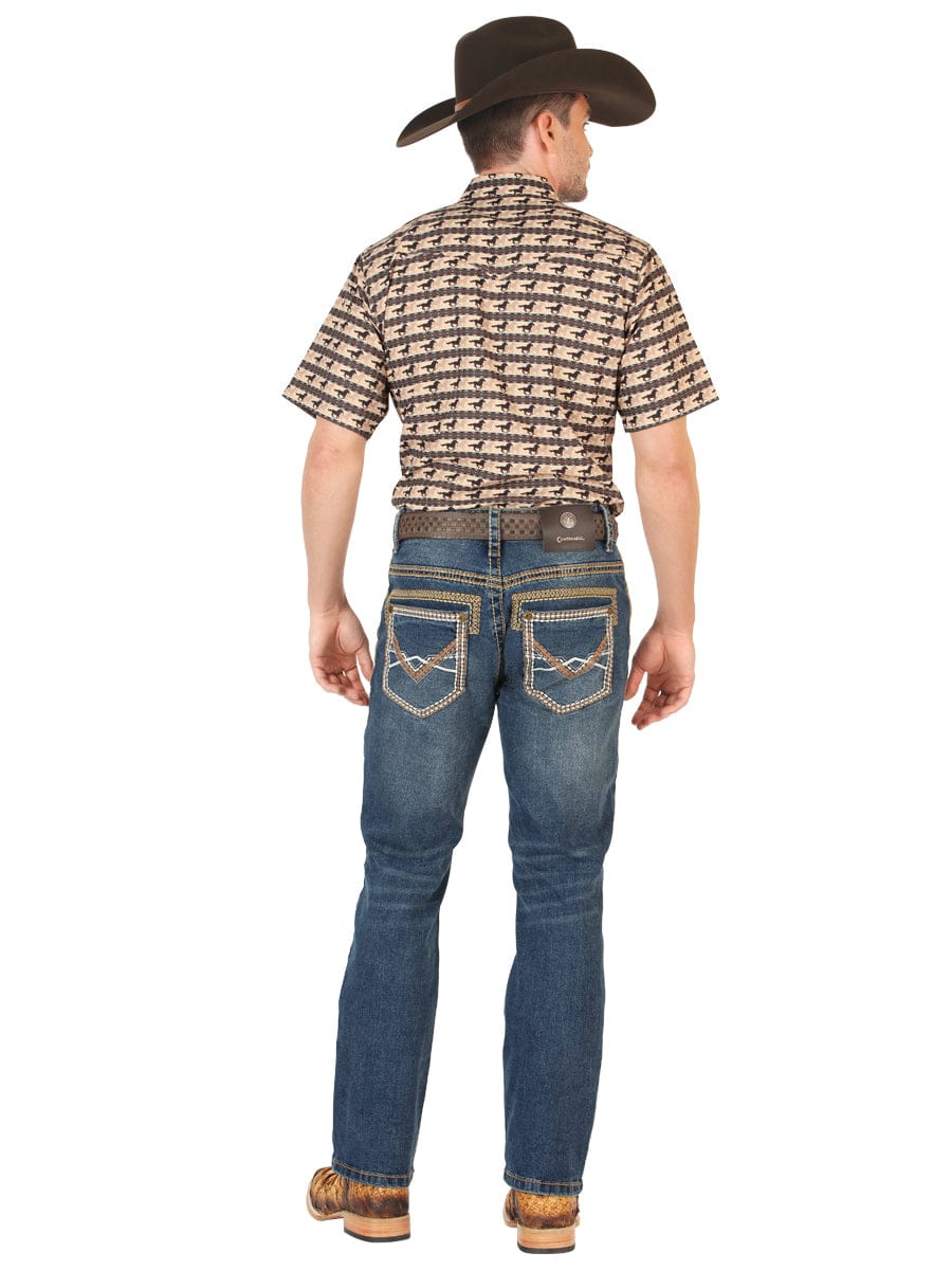 El General Western Wear CABALLERO Centenario Men’s Bootcut Jeans - Dark Blue 45534