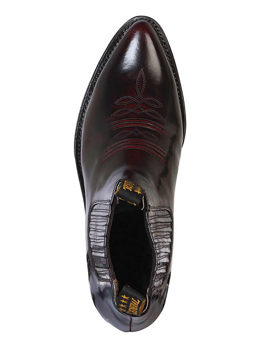 El General Western Wear CABALLERO Cowboy Ankle Boot by El General - Chameleon Wine 179 top view