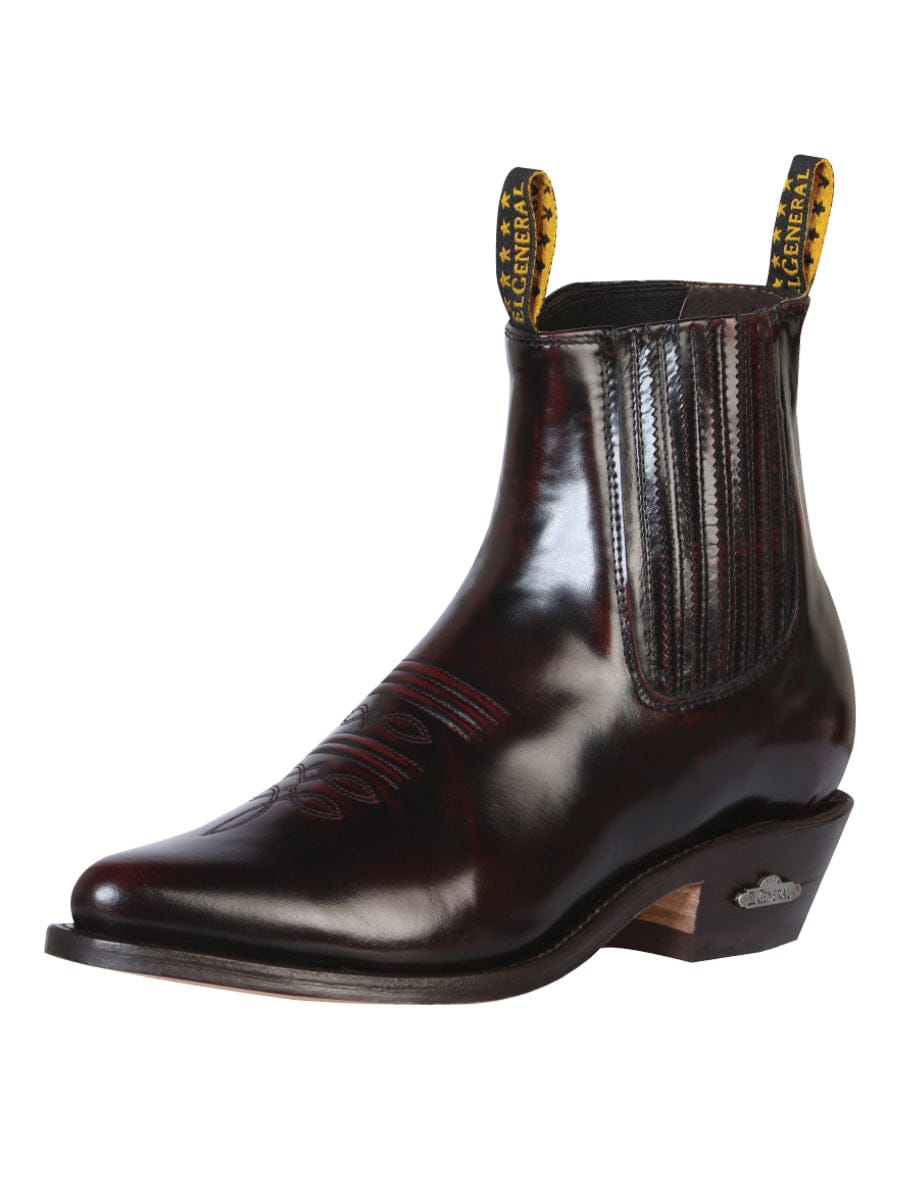 El General Western Wear CABALLERO Cowboy Ankle Boot by El General - Chameleon Wine 179 side view