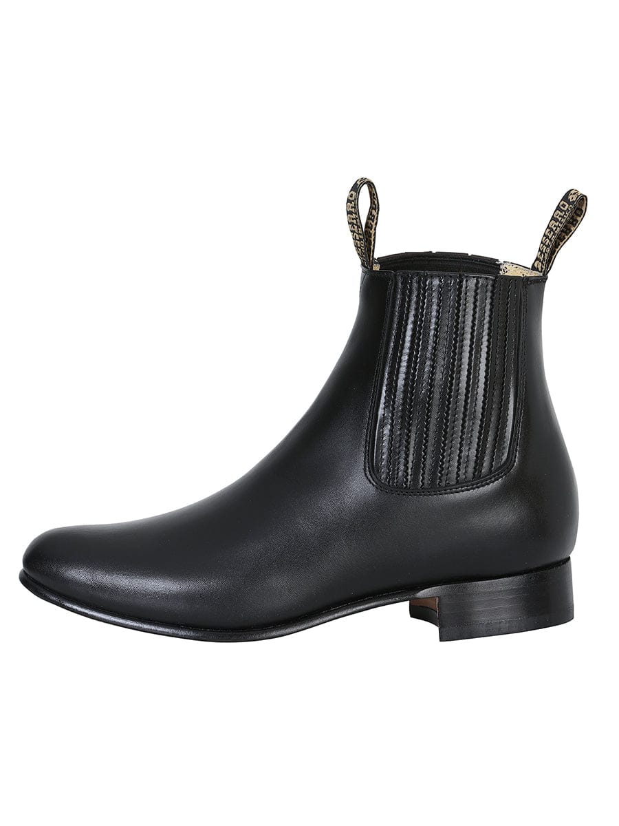El Besserro Round Toe Ankle Boot - Leather Black 207 - Left Side View